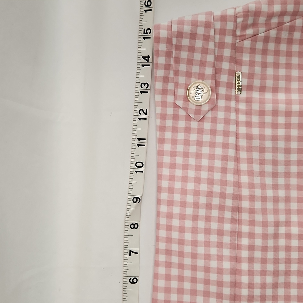 DKNY Pink Gingham Pencil Skirt - Picture 8 of 9